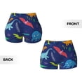 thumbnail image 4 of KLL Dinosaurs Pattern Workout Shorts for Women Scrunch Short Gym Yoga Running Sport Active Exercise Fitness Shorts, 4 of 8