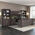 thumbnail image 4 of Bowery Hill Engineered Wood 72W Office Desk with Return and Drawers in Gray, 4 of 6