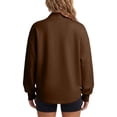 thumbnail image 7 of Quarter Zip Sweatshirt for Women Oversized Drop Shoulder Long Sleeve Pullover Preppy Aesthetic Top, 7 of 7