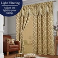 thumbnail image 6 of Jacquard Window Curtains For Living Room 2 panel set 54" x 84" Long with Attached Valance Sheer Backing and 2 Tie backs Elegant Fancy Design Perfect For Any Room and Bedroom Cortinas para Sala (Taupe), 6 of 6