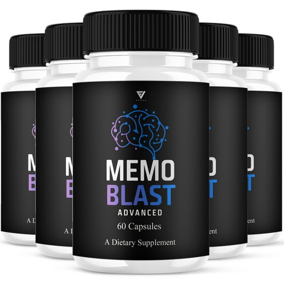 (5 Pack) Memo Blast Premium Nootropic Supplement, MemoBlast Pills (300 Capsules)