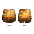 thumbnail image 3 of Balery Sunflower Sunset Rainfall Pantalones cortos deportivos para mujer con forro y dos bolsillos, elásticos, para entrenamiento, gimnasio, yoga-XX-Large, 3 of 7