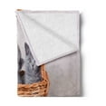 thumbnail image 2 of Kitten Soft Flannel Fleece Throw Blanket, 3 British Cats Kitties in Basket Baby Animals Fluffy Pets, Cozy Plush for Indoor and Outdoor Use, 60" x 80", Grey Pale Brown Dust, by Ambesonne, 2 of 5