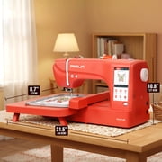 Poolin EOC07RE Embroidery Machine with Large 7.9 x 15 Inch Hoop, Computerized Embroidery Machine for Home & Small Business,