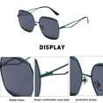 thumbnail image 3 of Retro square hollow sunglasses fashion trend big frame sunglasses, made of PC and metal - green, 3 of 5