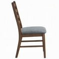 thumbnail image 3 of Mea Dining Side Chair Set of 2, Slatted, Dark Gray Linen Seat, Brown, 3 of 7