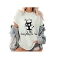 thumbnail image 1 of Viral Cat Meme T-Shirt - 'everything is Fine' Sarcastic Black Cat Graphic Tee for Cat Lovers, unisex Soft Cotton Humorous Mental Health Tops, 1 of 6