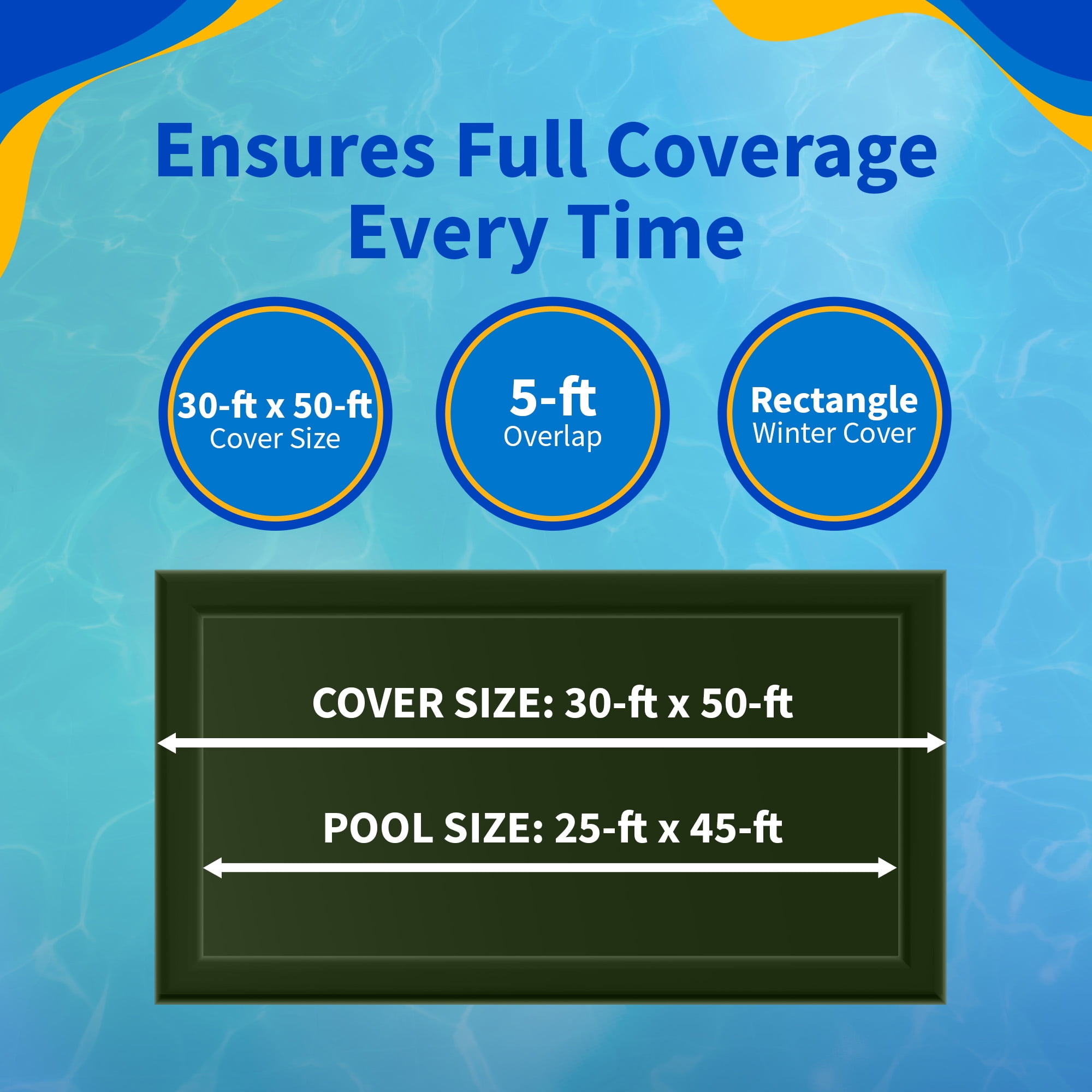 Blue Wave 25' x 45' 12-Year Rectangular In Ground Pool Winter Cover