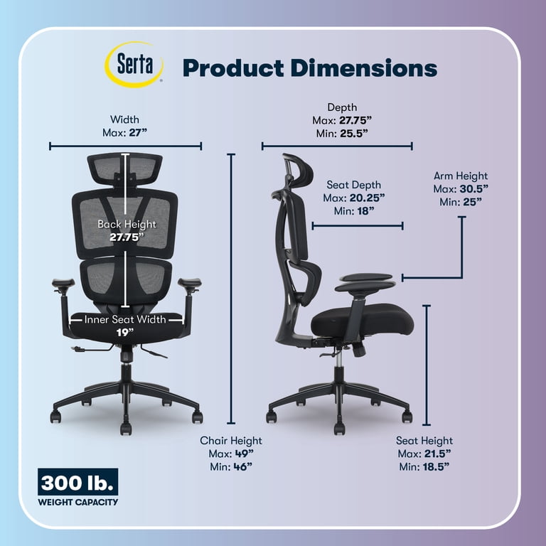 Serta AirHaven SX1200 Ergonomic Mesh Chair with Adjustable