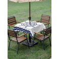 thumbnail image 5 of Square Outdoor Tablecloth with Umbrella Hole Navy Blue Rudder Nautical Outside Table Cloth Waterproof Patio Table Cover Coastal Summer Ocean Zipper Tablecloths for Picnic Party Camping 60x60 Inch, 5 of 8