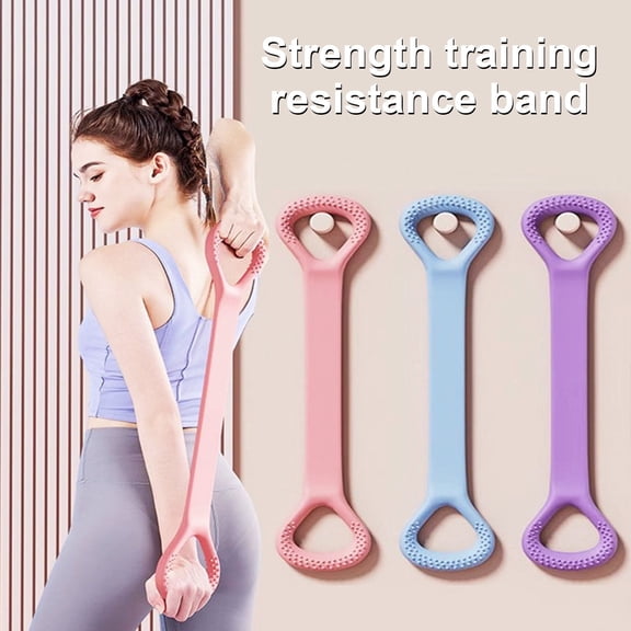 BESTSKY Figure 8 Fitness Resistance Band, with Anti-Slip Handle, Portable Men Women Arm Shoulder Stretch, Strength Training, Exercise Elastic Strap, Tension Rope