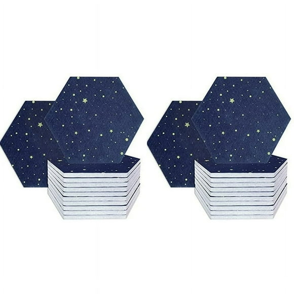 EASTIN Lot de 24 Panneaux Acoustiques Hexagonaux Étoilés Rembourrage Insonorisant Panneau Absorbant pour Traitement Acoustique de Studio