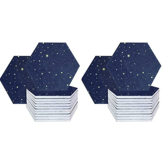 LOVEVER 24 Pack Starry Hexagon Acoustic Panels Sound Proofing Padding Sound Absorbing Panel for Studio Acoustic Treatment