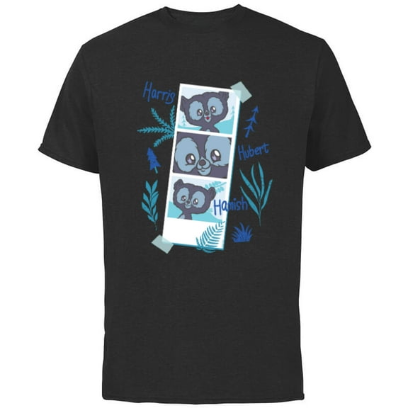 Disney and Pixar’s Brave Merida’s Bear Brothers Cute Photos - Short Sleeve Cotton T-Shirt for Adults - Customized-Black