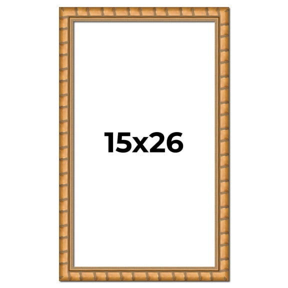 15x26 Frame Gold Real Wood Picture Frame Width 1.5 inches | Interior Frame Depth 0.5 inches |