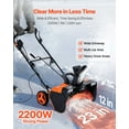 thumbnail image 5 of 23" 15A Corded Electric Snow Blower with LED Headlights & 180° Rotating Chute - Clears 12" Deep, Throws Snow 25FT for Driveway/Sidewalk, 5 of 12