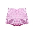 thumbnail image 3 of Yhong Kids Girls Sequin Hip Hop Jazz Dance Shorts Elastic Waist Sparkly Glitter Short Pants Birthday Pink 145-160/16, 3 of 7