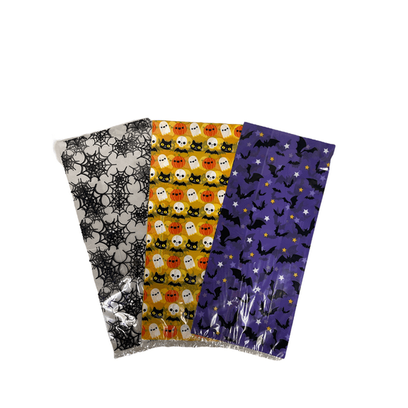 Charmed Halloween Cello Treat Bag; Mix 3 Styles, Total of 75 Counts; 5"x3"x11.5"