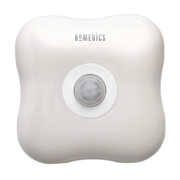 Homedics TotalClean - Desinfectante de Aire con conexión UV - Pequeño purificador de Aire para dormitorios y baños, luz Nocturna integrada para Espacios pequeños, Movimiento automático, Color Blanco