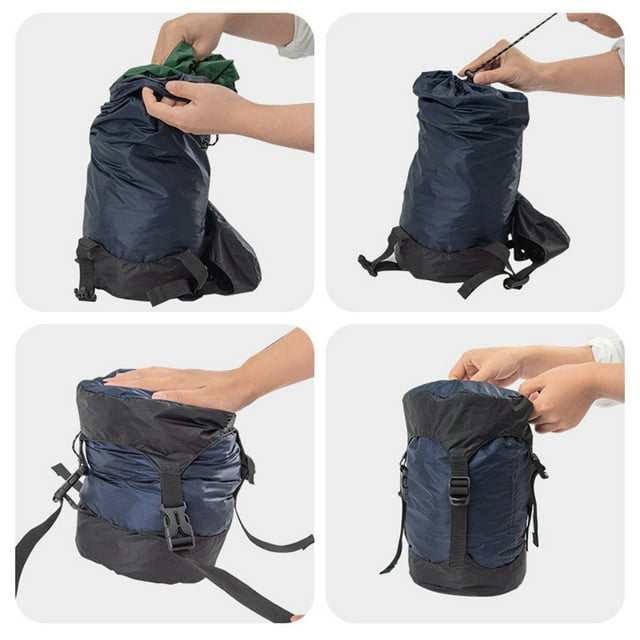 VONKY Sac de Compression à Cordon en Nylon Résistant à l'Eau, Sac de Rangement pour Articles de Voyage, Équipement Sec pour Accessoires de Randonnée et d'Escalade Bleu/TG