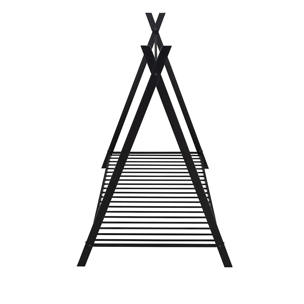 Kepooman Tent Bed for Kids, Wooden Floor House Bed Frame for Kids - Twin Size - Black Kepooman Tent Bed for Kids, Wooden Floor House Bed Frame for Kids - Twin Size - Black