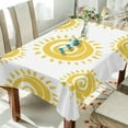 thumbnail image 4 of GZHJMY Summer Sun Pattern Tablecloth Durable Rectangle Tablecloths Waterproof Square Table Cloth Stain Resistant Table Cover for Outdoor Picnic Restaurant Home 60 x 120 Inch Home Decor, 4 of 7