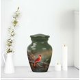 thumbnail image 6 of JAGASY Red Cardinal Funeral Urns for Brother - Green Urn for Ashes Adult Male & Female - Tiny Leaf Urn for Ashes for Women - Keepsake Small Urns for Sister - (3 Cubic Inch), (3 Inch), 6 of 7