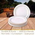 thumbnail image 5 of DISPOSABLE DINNERWARE SET, 20 Side Plates | Glare Ivory/Gold (7.5"), 5 of 7