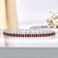 thumbnail image 2 of JeenMata Enorme enero de corte princesa de 11 quilates - Granate - Pulsera de tenis con piedra natal para mujer Diseño de eternidad - Chapado en oro blanco, 2 of 6
