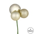 thumbnail image 2 of Vickerman 18" Champagne Ball Ornament Christmas Pick, 4 per set, 2 of 2