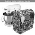 thumbnail image 2 of Leaf Stand Mixer Cover, Lace Style Graphic Ornament in Black and White Vintage Style Design with Gothic Look, Kitchen Appliance Organizer Bag Cover with Pockets, 5 Quarts, Black White, by Ambesonne, 2 of 4