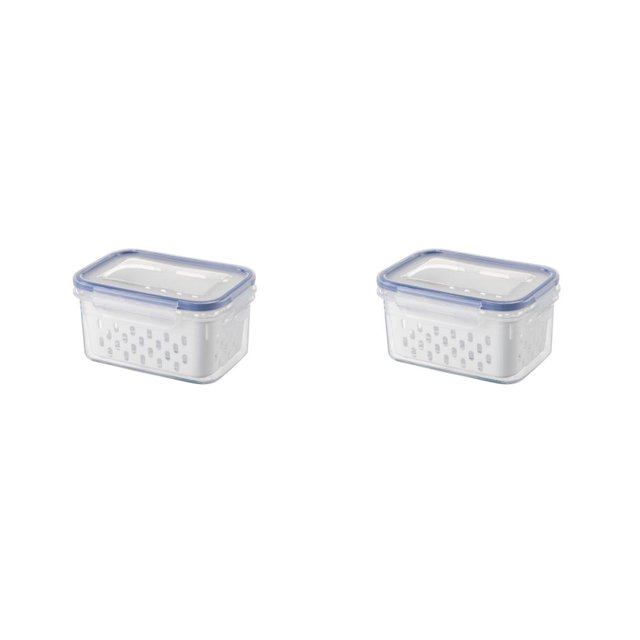 Caja de almacenamiento de frutas Wosthever organizador de cesta de drenaje de cocina gran capacidad 2Conjunto