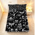 thumbnail image 5 of Homewish Gothic Moths Skull Bed Sheets,Spooky Botanical Mushroom Full Size Sheets,Black Gray,4pcs,1 Flat Sheet, 1 Fitted Sheet and 2 Pillowcases, 5 of 6
