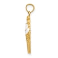 thumbnail image 2 of Real 14kt Yellow Gold Enameled Vanilla Ice Cream Cone Pendant; for Adults and Teens; for Women and Men, 2 of 4