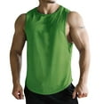 thumbnail image 2 of Men's Cotton Blend Sleeveless Muscle Shirts, Sizes S-3X Green XL, 2 of 3