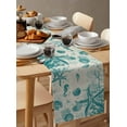 thumbnail image 3 of Hokiten Table Runners 90 Inches Long Dress Scarves, Turquoise Starfish Farmhouse Coffee/Dining/Kitchen Table Runner for Living Room, Ocean Nautical Seahorse Coral Shell 13x90 Inch, 3 of 7