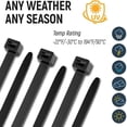 thumbnail image 6 of ALBO Heavy Duty Weather-Resistant Nylon Cable Ties, 24-Inch Black, 200 lb, Self-Locking, Multipack (100 Count), 6 of 6