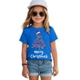 thumbnail image 2 of Staki Toddler Girl Christmas Shirt Kids Ugly Xmas Tshirt Cotton Short Sleeve Tee Top Merry and Bright Shirt(Blue,5-6 Years), 2 of 6