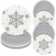 thumbnail image 1 of wonima44 Winter Snowflake Handmade Braided Cotton Coasters Christmas Grey Snowflake Drink Coasters Absorbent Cup Coasters for Xmas Party Home Office Decor, Set of 4, 1 of 1