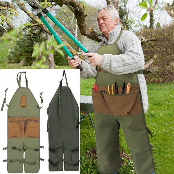Apron with Pockets, Aprons with Pockets for Women, Gardening Gardening Trimming Multiple Pockets Fabric Color Matching Extended Edition Garden Leg Apron, Aprons with Pockets, Apron with Pocket