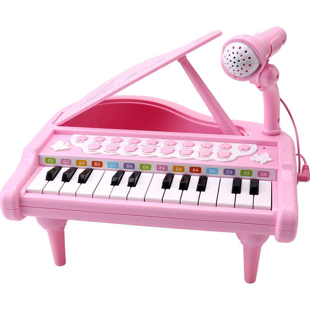Amy&Benton Toddler Piano Toy Keyboard Pink for Girls Birthday Gift 1 2