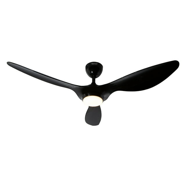 Ventilador De Techo Negro 1 Luz Led 12w 52 3 Velocidades LámparaYa 21437-2