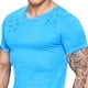 thumbnail image 3 of Minnieouse Camisetas de modal con cuello para hombre, Top informal de manga corta con agujeros lisos y curvados Camisetas cielo azul 3XL, 3 of 6