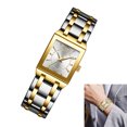 thumbnail image 2 of Analogue Wrist Watch Stainless Steel Mineral Glass Square Dials Watches for Women Men Couple Valentines Gift, 2 of 8