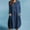 Navy, variant on SMihono Solid Color Long Dresses for Women Fashion Casual Crew Neck Long Sleeve Cotton Linen Mid Calf Dresses for Women Pocket Female Outwear Navy M