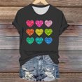 thumbnail image 2 of Otvok Womens Valentine'S Day Printed Short Sleeve Tops Plus Size Round Neck Shirt, 2 of 6