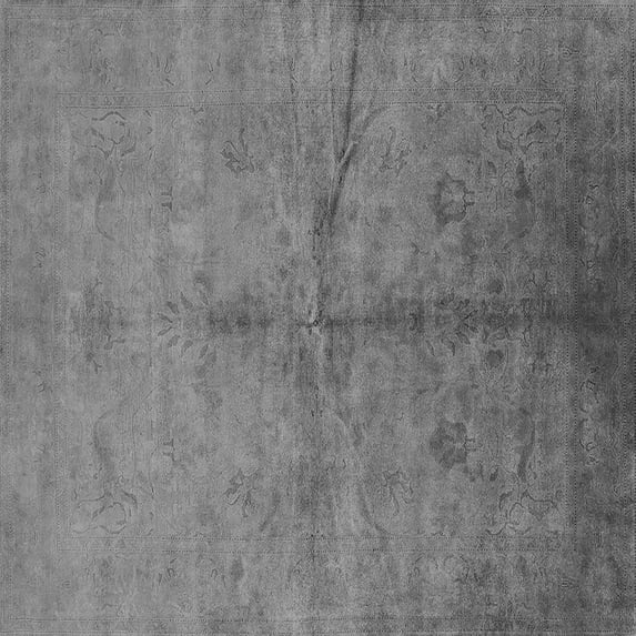 Ahgly Company Indoor Square Oriental Gray Industrial Area Rugs, 3' Square
