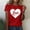 Red, variant on Valentines Day Shirts Women Cute Heart Print Shirt Casual Valentines Top for Women Short Sleeve Love Letter Graphic Tees Tops Crewneck Pullover T-Shirts Size 2X 3X
