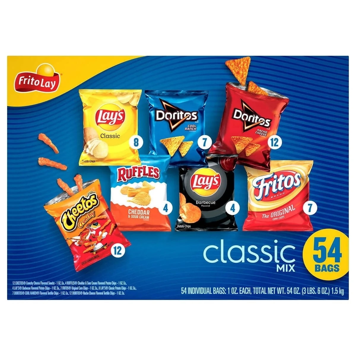 Frito Lay Classic Chips Variety 1 Ounce (54 Count)