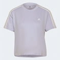 thumbnail image 3 of Adidas Essentials Women's Loose 3-Stripes Cropped Tee H07819 Violet Tone/White, 3 of 3